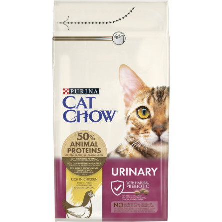 Сухой корм для взрослых кошек Purina Cat Chow Urinary для поддержания здоровья мочевыводящей системы, с курицей 1.5 кг slide 1