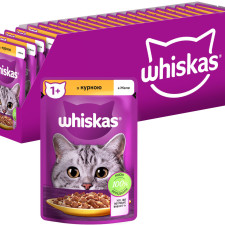 Упаковка влажного корма для кошек Whiskas курица в желе 28 шт х 85 г mini slide 1