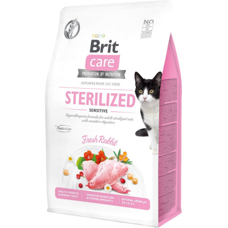 Сухой корм для стерилизованных кошек с чувствительным пищеварением Brit Care Cat GF Sterilized Sensitive с кроликом 0.4 кг slide 1