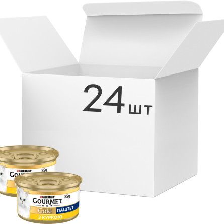 Упаковка влажного корма для кошек Purina Gourmet Gold Паштет с курицей 24 шт по 85 г