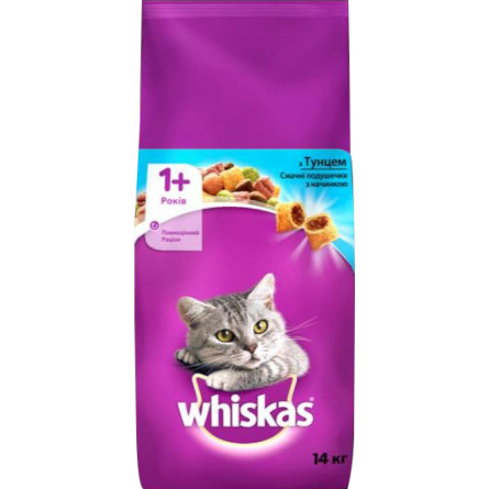Сухой корм для взрослых кошек Whiskas с тунцом 14 кг