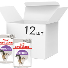 Упаковка вологого корму для дорослих стерилізованих кішок Royal Canin Sterilised in Gravy 12 шт х 0.085 кг (4095001) mini slide 1