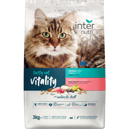 Сухий корм для активних котів всіх порід Internutri Tasty Vitality з куркою 3 кг
