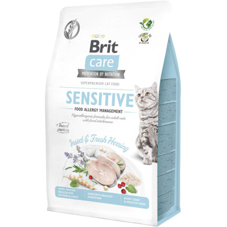 Сухой корм для кошек с пищевой непереносимостью Brit Care Cat GF Insect с насекомыми и рыбой 400 г