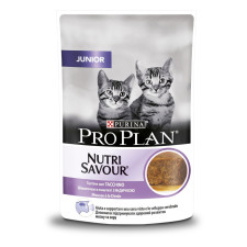 Упаковка вологого корму для кошенят Purina Pro Plan Junior Nutrisavour до 12 місяців шматочки в паштеті з індичкою 85 г х 24 шт mini slide 1