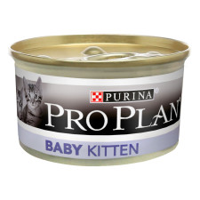 Упаковка вологого корму для кошенят Purina Pro Plan Baby Kitten від 1 до 12 місяців Мус з куркою 85 г х 24 шт. mini slide 1