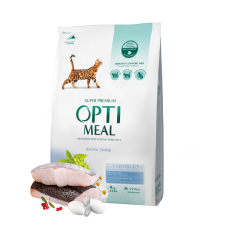 Полнорационный сухой корм для взрослых кошек Optimeal с высоким содержанием трески 4 кг (B1841301) mini slide 1