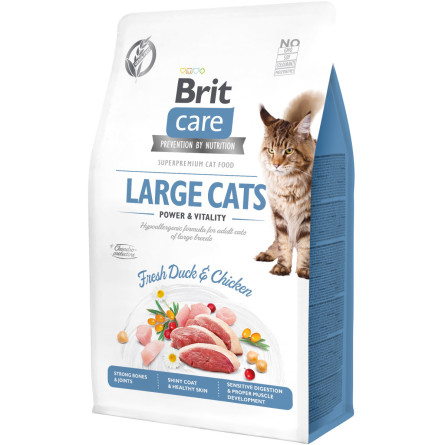 Сухий корм для кішок великих порід Brit Care Cat GF Large cats Power & Vitality з качкою та куркою 400 г