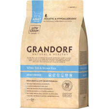 Сухий корм для кішок з нормальною активністю від 1 року Grandorf White Fish & Brown Rice Adult Indoor 400 г mini slide 1