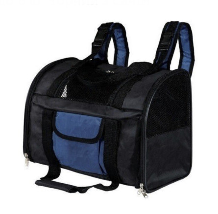Рюкзак-переноска для собак и кошек Trixie TBag 42 х 29 x 21 см до 8 кг Черный с синим
