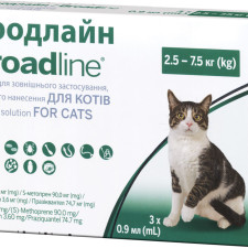 Краплі Boehringer Ingelheim Broadline (Бродлайн) від бліх і кліщів для кішок вагою 2.5-7.5 кг (L) 3 шт. (3661103043614/2000981075385/3661103051985) mini slide 1