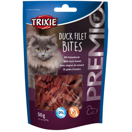 Лакомство для кошек Trixie 42716 Premio Duck Filet Bites филе утки сушеное 50 г