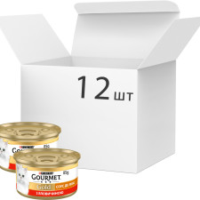 Упаковка влажного корма для кошек Purina Gourmet Gold Соус Де-Люкс с говядиной 12 шт по 85 г mini slide 1