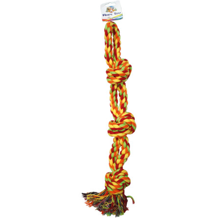 Іграшка для собак Croci Канат грейфер з петлею і вузлом 56 см Різнобарвний