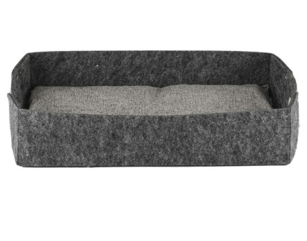 Лежак для кошек и собак Фортнокс из фетра с подушкой 45х30 см Серый slide 1