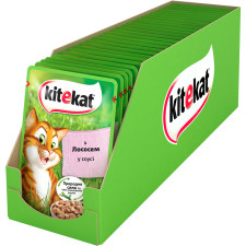 Упаковка влажного корма для котов Kitekat с лососем в соусе 24 шт по 100 г mini slide 1