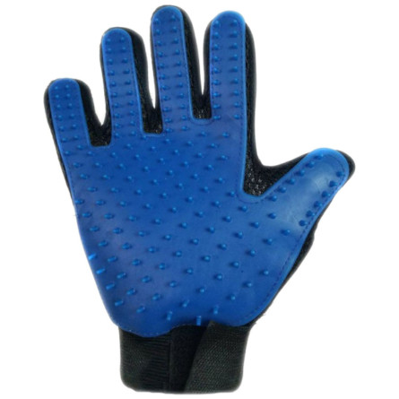 Перчатка для вычесывания шерсти для кошек и собак UFT Hair Removal Gloves Черно-синяя