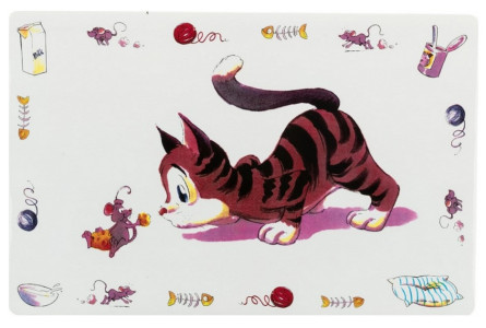 Коврик под миски для собак и кошек Trixie Comic Cat 44 x 28 см