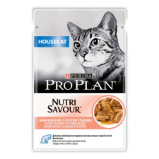 Упаковка вологого корму для кішок Purina Pro Plan Housecat Nutrisavour з лососем 26 шт. по 85 г mini slide 1