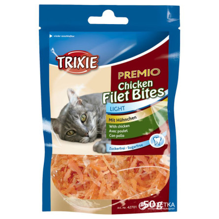 Ласощі для котів Trixie 42701 Premio Chicken Filet Bites філе куряче сушене 50 г slide 1
