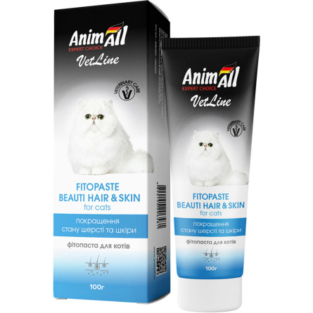 Фитопаста AnimAll VetLine для улучшения качества шерсти для кошек 100 г