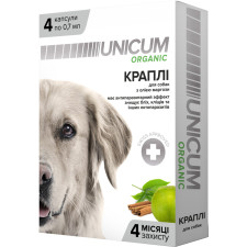 Капли на натуральной основе Unicum Organic для отпугивания блох и клещей для собак 4 шт mini slide 1