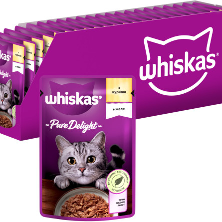 Упаковка консерв для котів Whiskas Pure Delight курка в желе 28 шт х 85 г