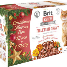 Упаковка вологого корму для кішок Brit Care Cat різдвяний набір філе в соусі 85 г 12+1 шт. mini slide 1