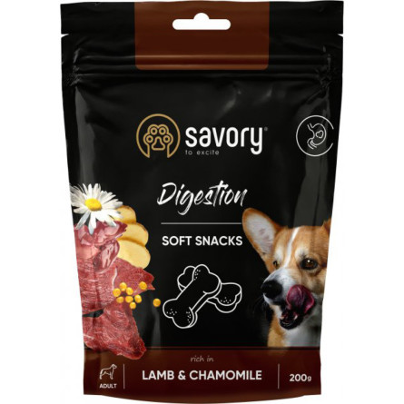 Мягкие лакомства Savory для улучшения пищеварения собак, ягненок и ромашка, 200 г slide 1