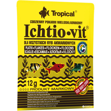 Корм Tropical Ichtio-vit для аквариумных рыб в хлопьях 60 мл
