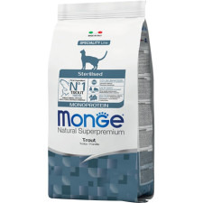 Сухой корм для стерилизованных взрослых котов всех пород Monge Cat Monoprotein Sterilized Trota 400 г mini slide 1