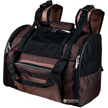Рюкзак-переноска для собак і кішок Trixie Shiva Backpack 41 х 30 x 21 см до 8 кг Бежево-коричневий