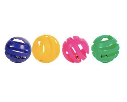 М'ячики пластикові з дзвіночками Trixie 4521 4 см 4 шт.