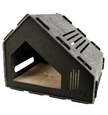 Дом из фетра для собак и кошек Фортнокс FX Home Hitech с подушкой 44х50х41 см Черно-серый mini slide 1