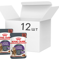 Упаковка вологого корму для дорослих кішок Royal Canin Appetite Control Care шматочки в соусі 12 шт х по 85 г (1466001) (1466001) mini slide 1