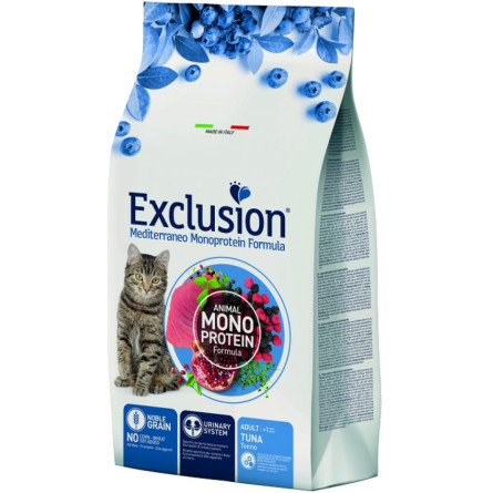 Полнорационный сухой корм Exclusion Cat Adult Tuna с тунцем для взрослых кошек всех пород 12 кг