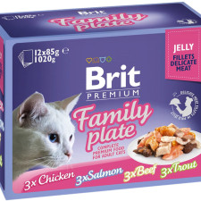 Набір паучів для кішок Brit Premium сімейна тарілка в желе 12 шт. х 85 г mini slide 1