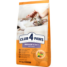 Полнорационный сухой корм для взрослых кошек Club 4 Paws Premium живущих в помещении "4 в 1" 14 кг (B4631401) mini slide 1
