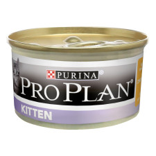 Упаковка вологого корму для кошенят Purina Pro Plan Kitten до 12 місяців паштет з куркою 24 шт. х 85 г mini slide 1