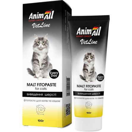 Фитопаста AnimAll VetLine для выведения шерсти для котов 100 г