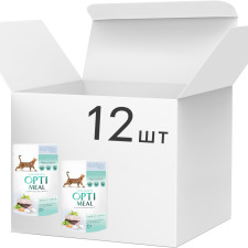 Упаковка полнорационного консервированного корма для взрослых кошек Optimeal с треской и овощами в желе 85 г х 12 шт (B2711402) mini slide 1