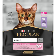 Сухий корм для дорослих котів з чутливою травною системою Purina Pro Plan Adult 1+ Delicate Digestion з індичкою 400 г mini slide 1