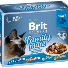 Набор паучей для кошек Brit Premium семейная тарелка в соусе 12 шт х 85 г mini slide 1