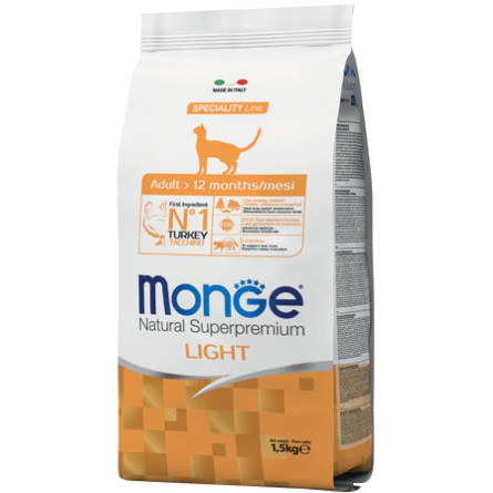 Сухой корм для стерилизованных взрослых котов всех пород Monge Cat Sterilized с индейкой 1.5 кг slide 1