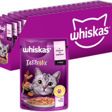 Упаковка консерв для котів Whiskas TastyMix Лосось, Морква 28 шт х 85 г mini slide 1