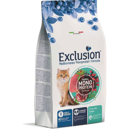 Полнорационный сухой корм Exclusion Cat Sterilized Tuna с тунцем для стерилизованных кошек 1.5 кг slide 1