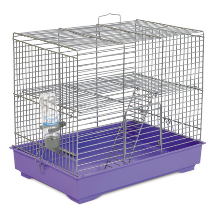 Клітка для гризунів Природа Мікі 37 x 32 x 26 см з драбинкою Хром/фіолетова slide 1
