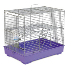Клітка для гризунів Природа Мікі 37 x 32 x 26 см з драбинкою Хром/фіолетова mini slide 1