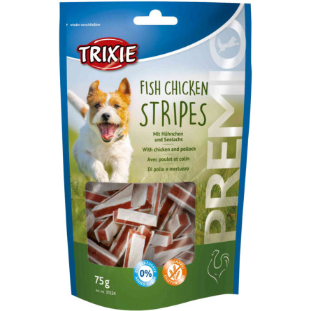 Ласощі для собак Trixie 31534 Premio Chicken and Pollock Stripes палички курка / риба 75 г slide 1