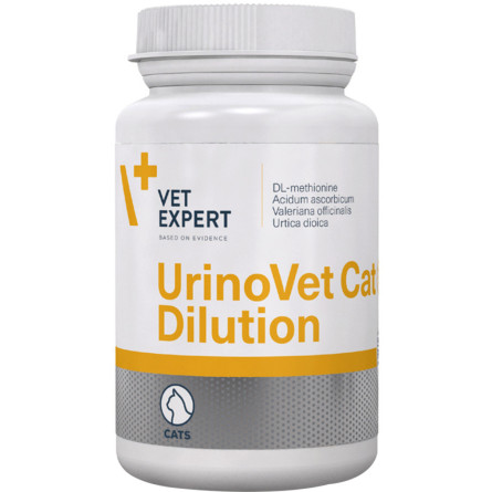 Пищевая добавка VetExpert UrinoVet Cat Dilution при мочекаменной болезни струвитного типа у кошек 45 капсул